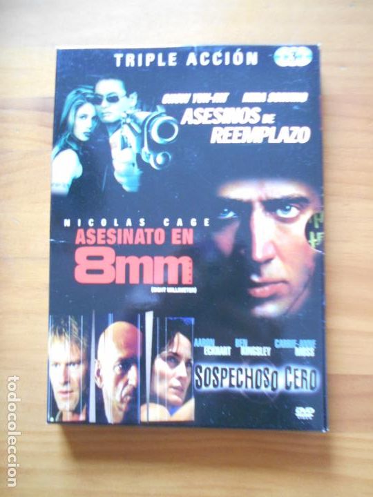 Kino: DVD ASESINOS DE REEMPLAZO / ASESINATO EN 8MM / SOSPECHOSO CERO - 3 DISCOS (HP1)
