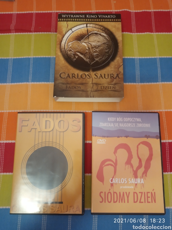 Cinema: 2 Dvds. Carlos Saura. Fados + 7 Dzien (El s&eacute;ptimo d&iacute;a). Audio en Polaco. Rareza para coleccionistas.