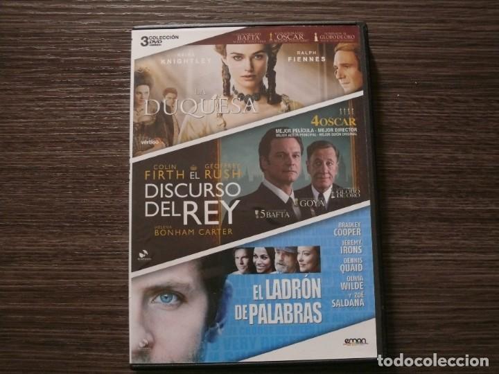 Cinema: DVD 3 pel&iacute;culas en una. LA DUQUESA, EL DISCURSO DEL REY Y EL LADR&Oacute;N DE PALABRAS.