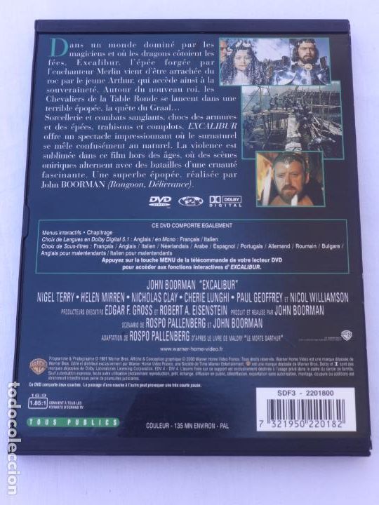 Cine: EXCALIBUR VERSION FRANCESA. DVD - Foto 2