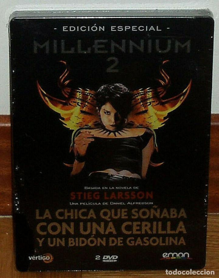 Cine: MILLENNIUM 2 LA CHICA QUE SO&Ntilde;ABA CON UNA CERILLA Y UN BIDON DE GASOLINA 2 DVD NUEVO STEELBOOK R2
