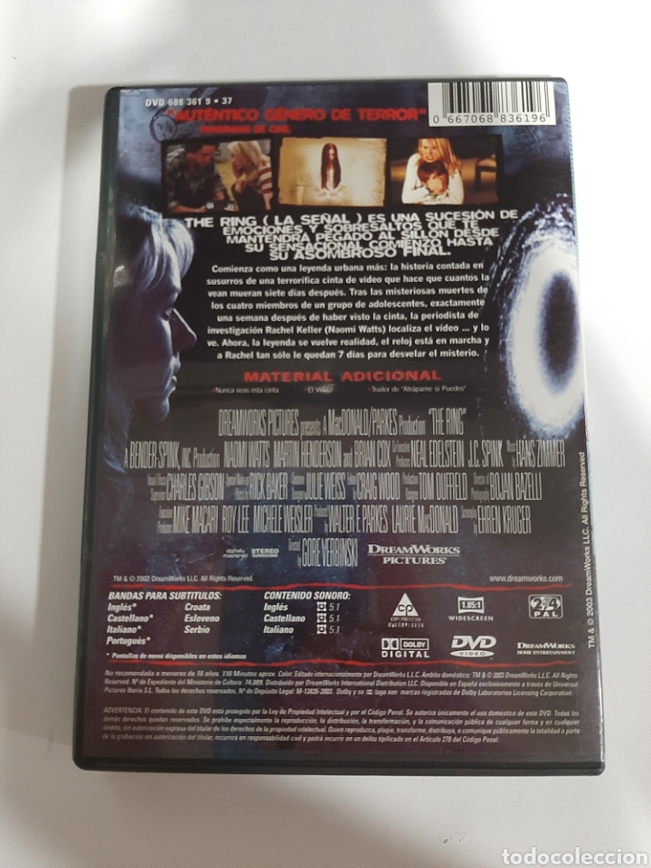 Cine: S184 the ring la se&ntilde;al -DVD como NUEVO - Foto 2