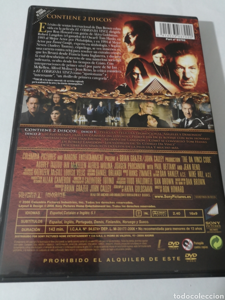 Cine: El C&oacute;digo Da Vinci Edici&oacute;n Dos dvs - Foto 2