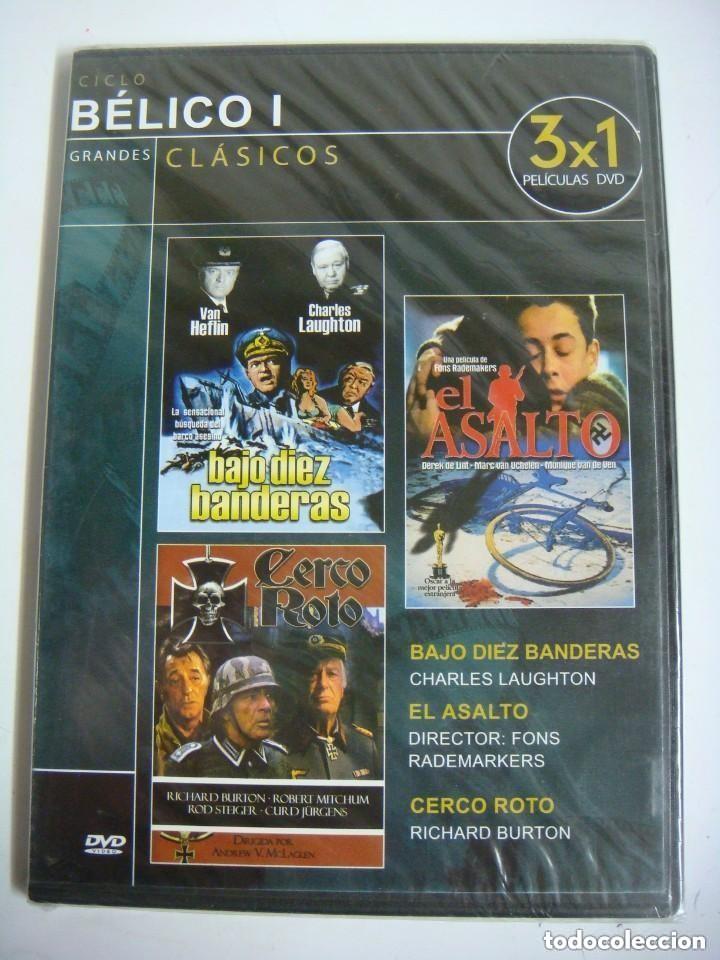 Cinema: D.V.D.3X1-BAJO DIEZ BANDERAS-CERCO ROJO Y EL ASALTO ES NUEVA (&)
