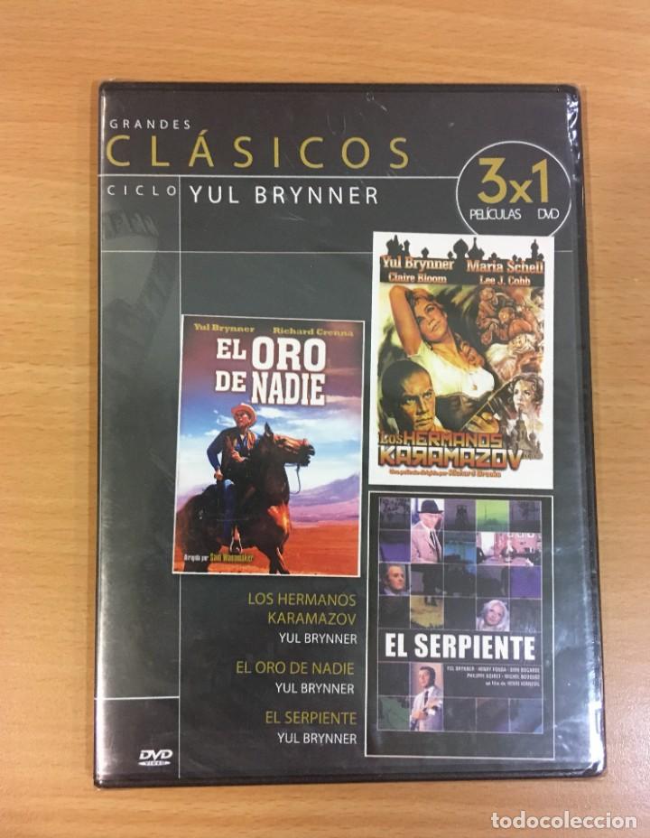 Cine: DVD 3X1 CINE CON YUL BRYNNER - LOS HERMANOS KARAMAZOV, EL ORO DE NADIE Y EL SERPIENTE. PRECINTADO