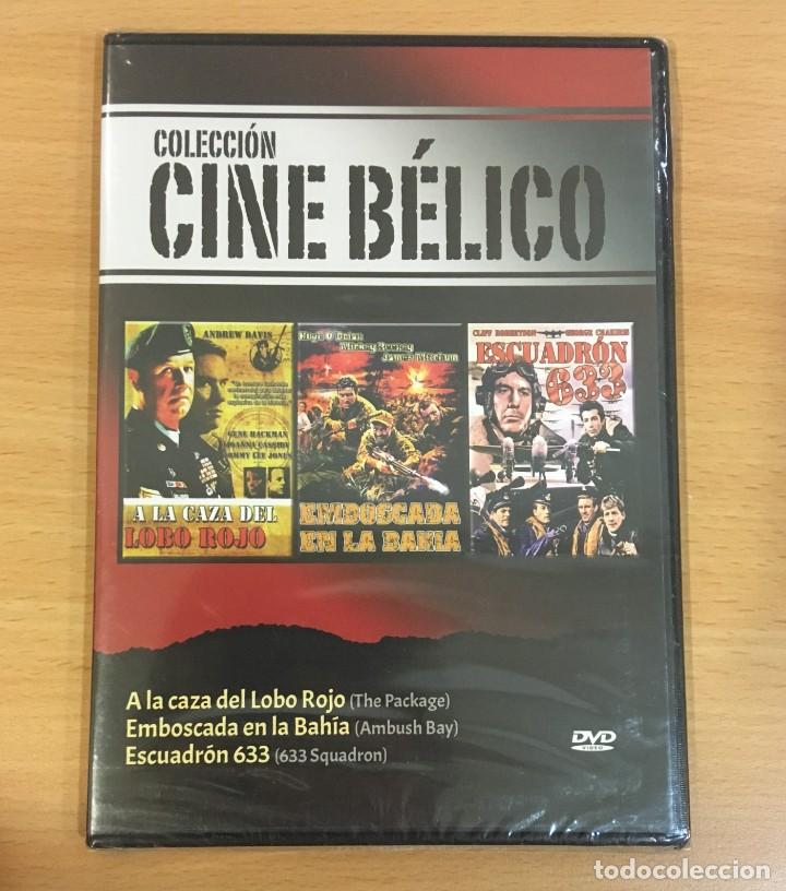 Cine: DVD 3X1 CINE B&Eacute;LICO - A LA CAZA DEL LOBO ROJO, EMBOSCADA EN LA BAH&Iacute;A Y ESCUADR&Oacute;N 633. PRECINTADO