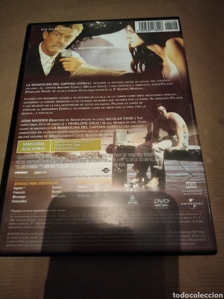 Cine: La mandolina del capit&aacute;n corelli dvd - 409 - Foto 2