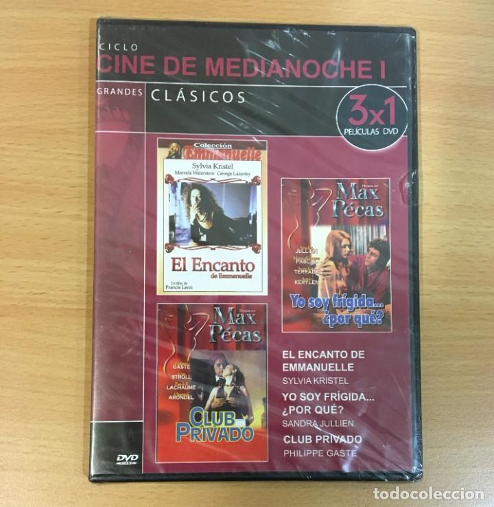 Cinema: DVD 3X1 CINE ER&Oacute;TICO DE MEDIANOCHE - EMMANUELLE, YO SOY FR&Iacute;GIDA &iquest;POR QU&Eacute;? Y CLUB PRIVADO. PRECINTADO