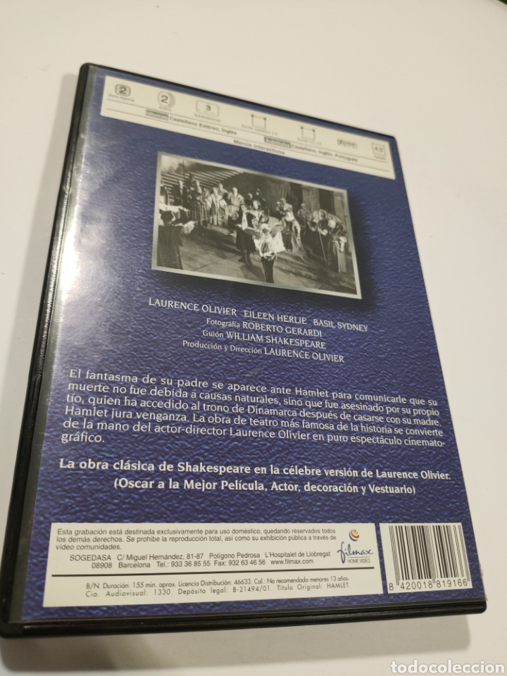 Cine: S118 hamlet DVD COMO NUEVO - Foto 2