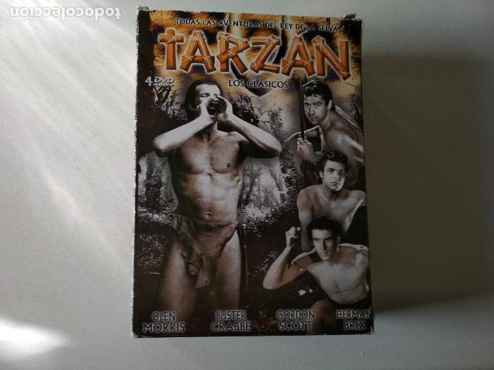 Cine: TARZAN,4 PELICULAS LOS CLASICOS, todas las aventuras el rey de la selva, en caja de carton
