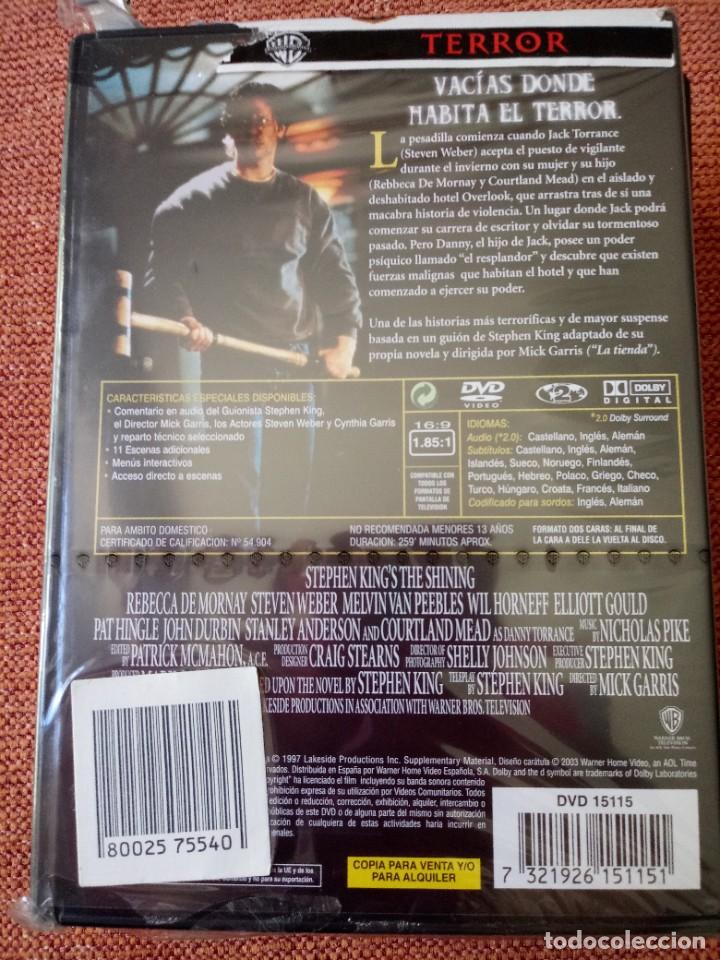 Cine: PELÍCULA. DVD, EL RESPLANDOR, DE STEPHEN KING, REBECA DE MORNAY, 259 MINUTOS. ENCELOFANADA. - Foto 2 - 312300748