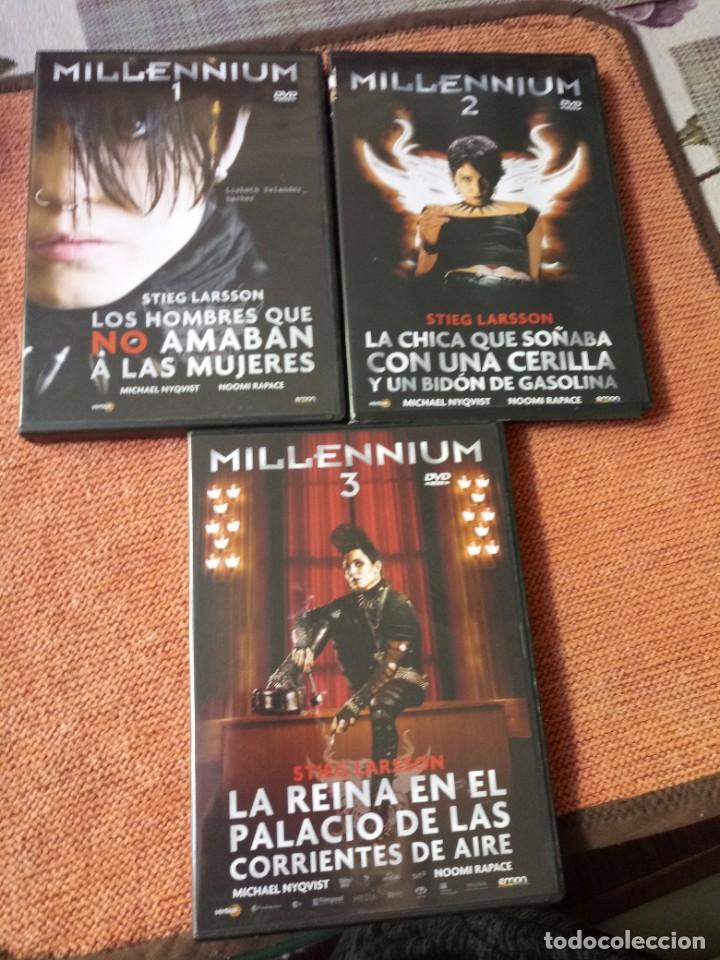 PELÍCULA. DVD, TRILOGÍA DE MILLENNIUM, DE STIEG LARSSON. SERIE COMPLETA. NUEVAS. SIN USAR.
