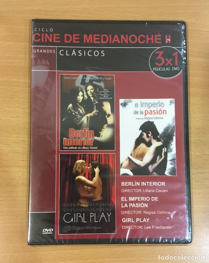 Cine: DVD 3X1 CINE DE MEDIANOCHE - BERL&Iacute;N INTERIOR + EL IMPERIO DE LA PASI&Oacute;N + GIRL PLAY. PRECINTADO