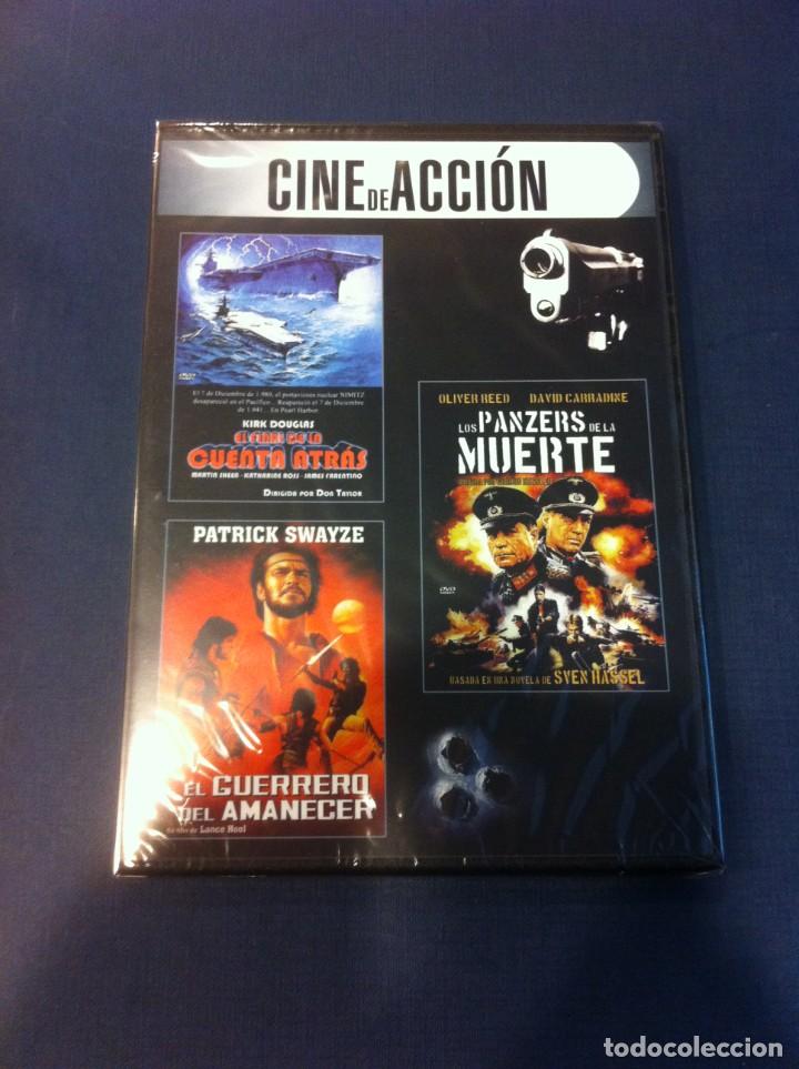Cine: DVD (PRECINTADO) CINE DE ACCI&Oacute;N. EL FINAL DE LA CUENTA ATR&Aacute;S. LOS PANZERS DE LA MUERTE. EL GUERRERO.