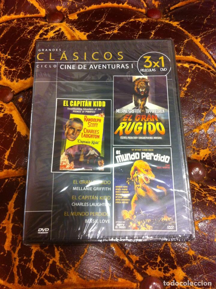 Cinema: DVD (PRECINTADO) CINE DE AVENTURAS I. EL GRAN RUGIDO. EL CAPIT&Aacute;N KIDD. EL MUNDO PERDIDO.