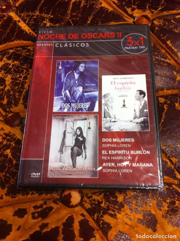 Cine: DVD (PRECINTADO) NOCHE DE OSCARS II. DOS MUJERES. EL ESP&Iacute;RITU BURL&Oacute;N. AYER, HOY Y MA&Ntilde;ANA.