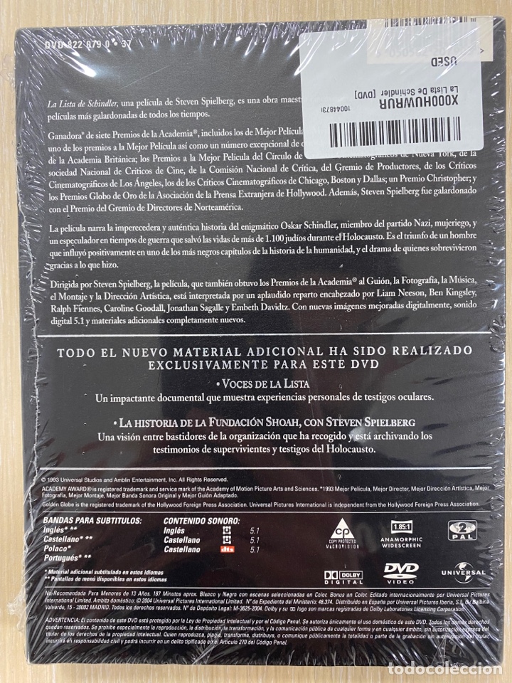 Cine: DVD LA LISTA DE SCHINDLER - Foto 2