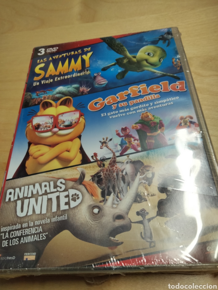 Cine: Triple dvd Nuevo ( las aventuras de Sammy, Garfield y su pandilla y animales united