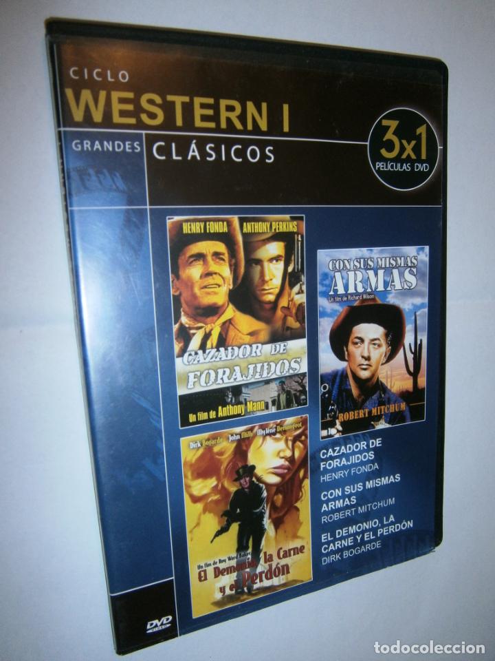 Cinema: PELICULA DVD - WESTERN (CAZADOR DE FORAJIDOS, CON SUS MISMAS ARMAS Y EL DEMONIO, LA CARNE Y EL PERDO