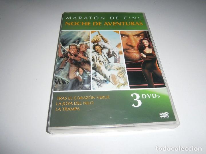 Cine: NOCHE DE AVENTURAS MARATON DE CINE DVD TRAS EL CORAZON VERDE / LA JOYA DEL NILO / LA TRAMPA