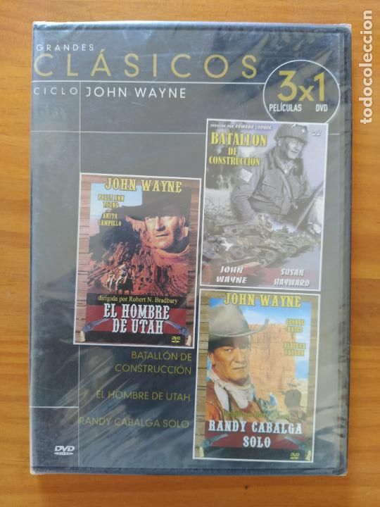 Cinema: DVD BATALLON EN CONSTRUCCION, EL HOMBRE DE UTAH, RANDY CABALGA SOLO - CAJA SLIM - NUEVO (019)