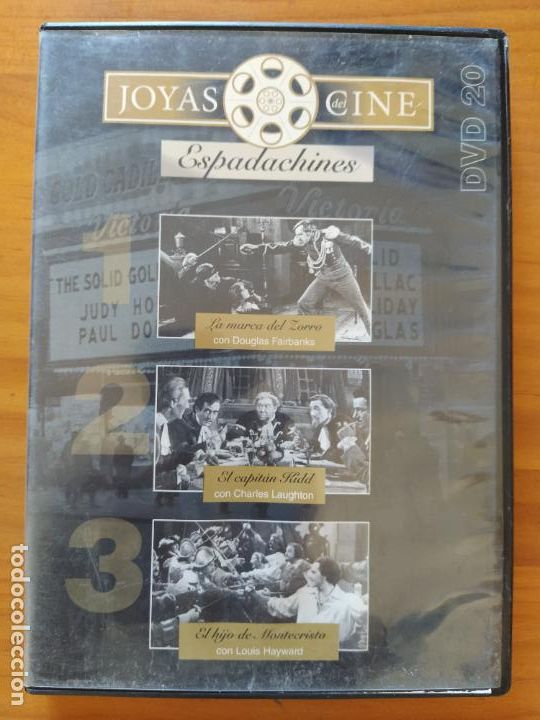Cinema: DVD LA MARCA DEL ZORRO / EL CAPITAN KIDD / EL HIJO DE MONTECRISTO (022)