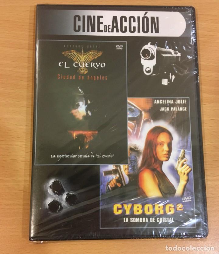 Cine: DVD 2X1 CINE DE ACCI&Oacute;N - CYBORG 2, LA SOMBRA DE CRISTAL (1993) + EL CUERVO (1994). PRECINTADO