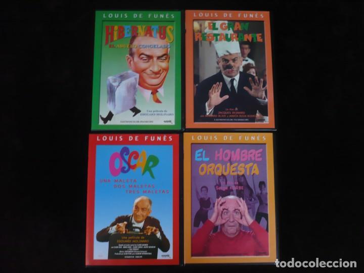 Cine: el gran restaurante + oscar una meleta dos maletas + hibernatus + el hombre orquesta - como nuevos