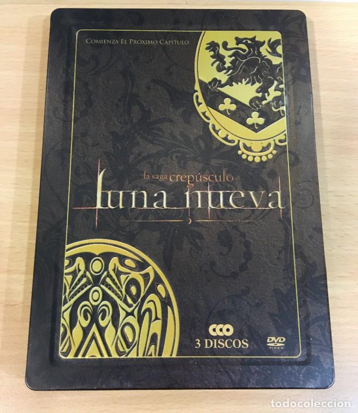 Cine: DVD CAJA STEELBOOK 3 DISCOS CINE DE LA SAGA CREP&Uacute;SCULO - LUNA NUEVA (2009), CON POSTAL HOLOGRAMA
