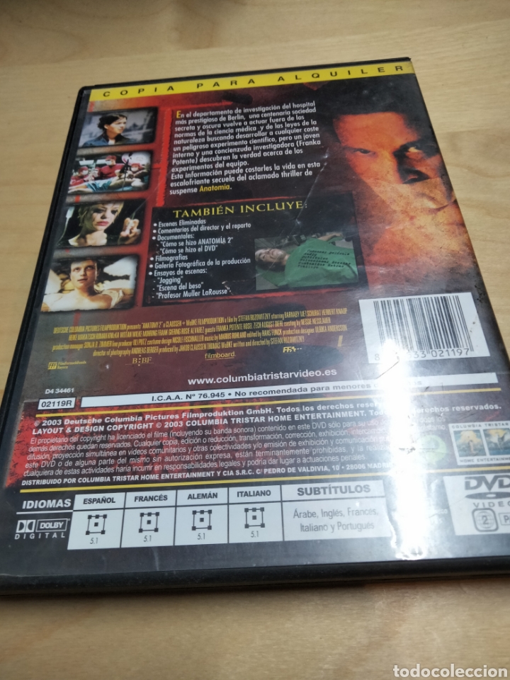 Cine: Anatom&iacute;a 2 dvd -10 - Foto 2