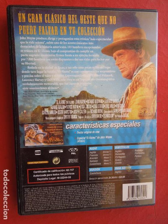 Cine: EL ALAMO - JOHN WAYNE - DVD - Foto 2