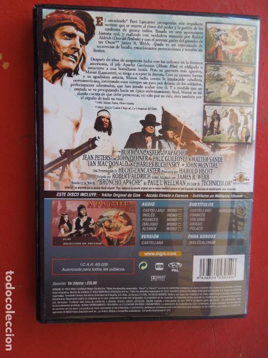Cine: APACHE - BURT LANCASTER - DVD - Foto 2