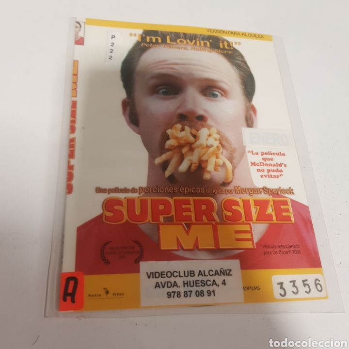 Cinema: PL 222 Super Size Me -DVD VIDEOCLUB PLASTIFICADO SIN CAJA MUCHO USO