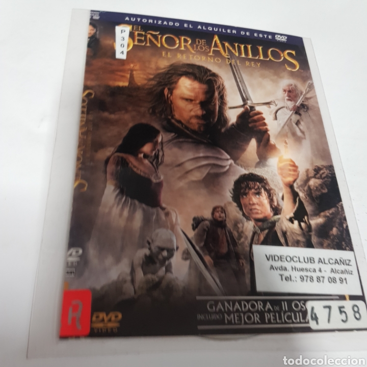Cine: PL304 el Se&ntilde;or de los Anillos el retorno del rey -DVD VIDEOCLUB PLASTIFICADO SIN CAJA MUCHO USO