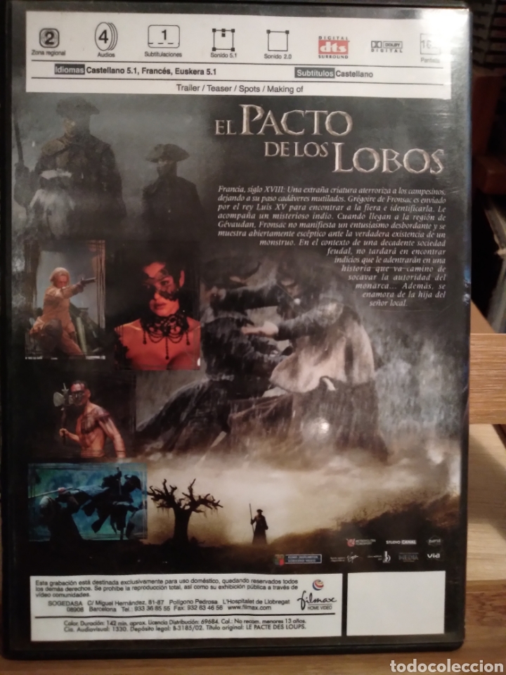 Cine: DVD - EL PACTO DE LOS LOBOS - - Foto 2