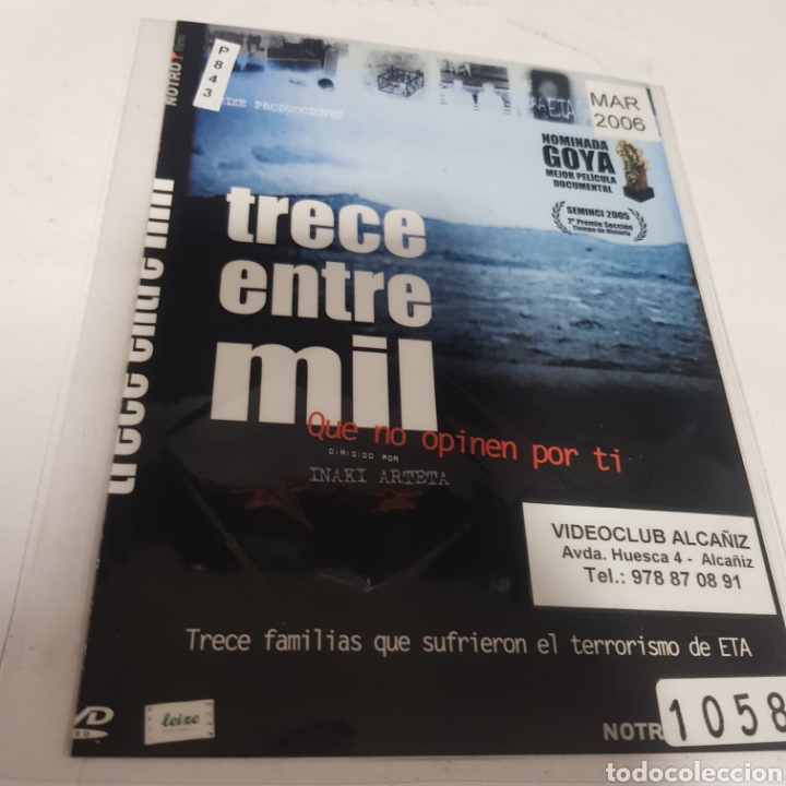 Cine: PL 843 13 entre 1000 -DVD PLASTIFICADO SIN CAJA mucho USO