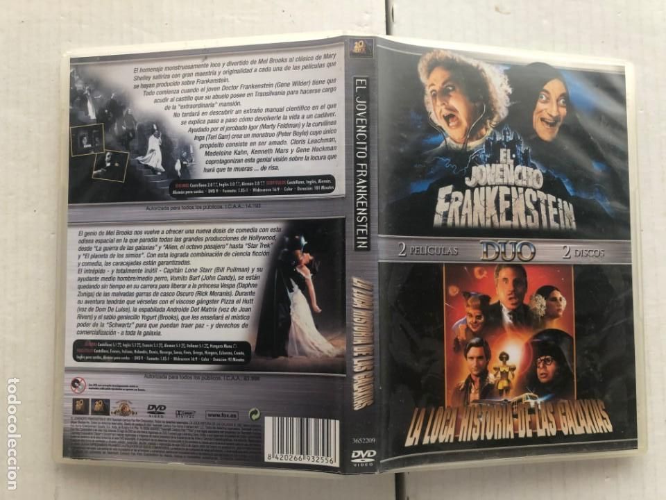 Cine: EL JOVENCITO FRANKENSTEIN LA LOCA HISTORIA DE LAS GALAXIAS DUO - PELICULA DVD KREATEN