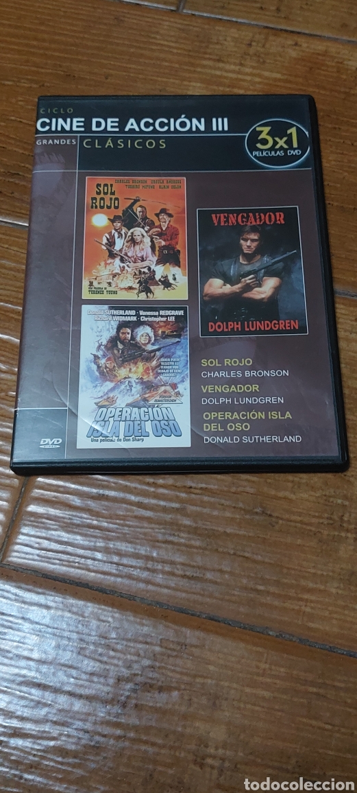 Cine: DVD Sol Rojo/Vengador/Operacion Isla de Oso.