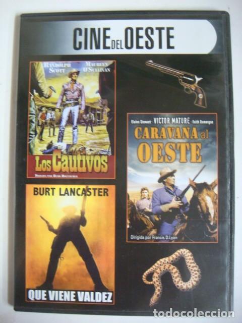 Cine: D.V.D-3 X 1 LOS CAUTIVOS-CARAVANA AL OESTE-QUE VIENE VALDEZ-(&)