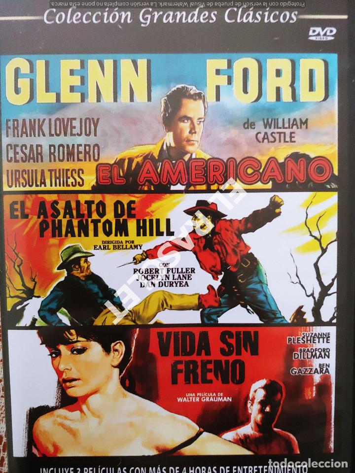 Cinema: DVD-GRANDES CLASICOS-EL AMERICANO - EL ASALTO DE PHANTOM HILL - VIDA SIN FRENO