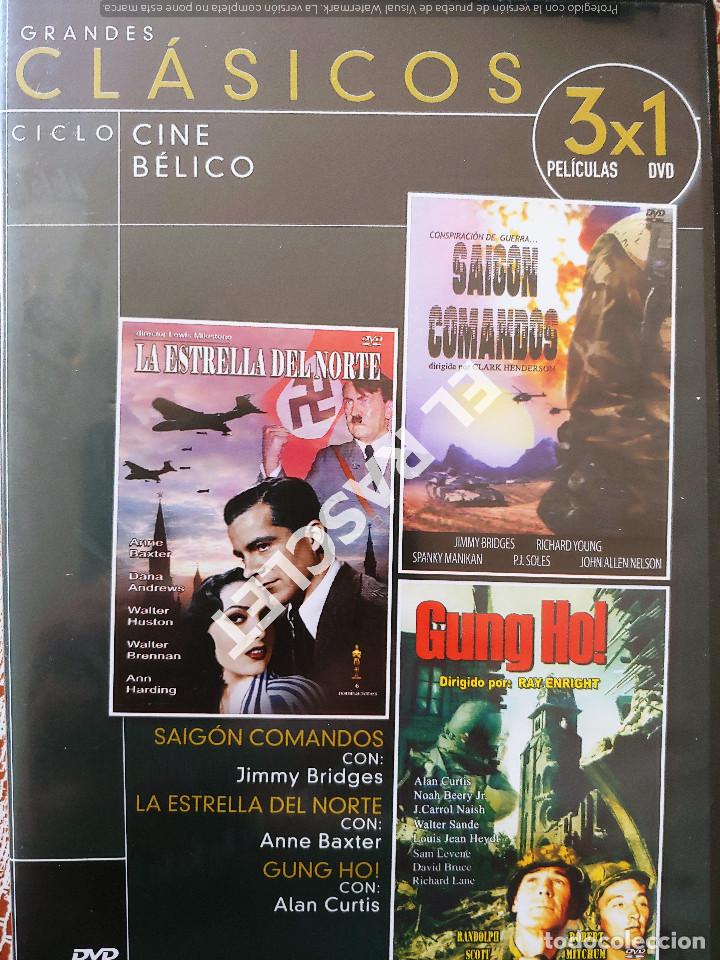 Cine: CINE PELICULA EN DVD -CINE B&Eacute;LICO 3 X 1 - LA ESTRELLA DEL NORTE-SAIGON COMANDOS-GUNG HO!
