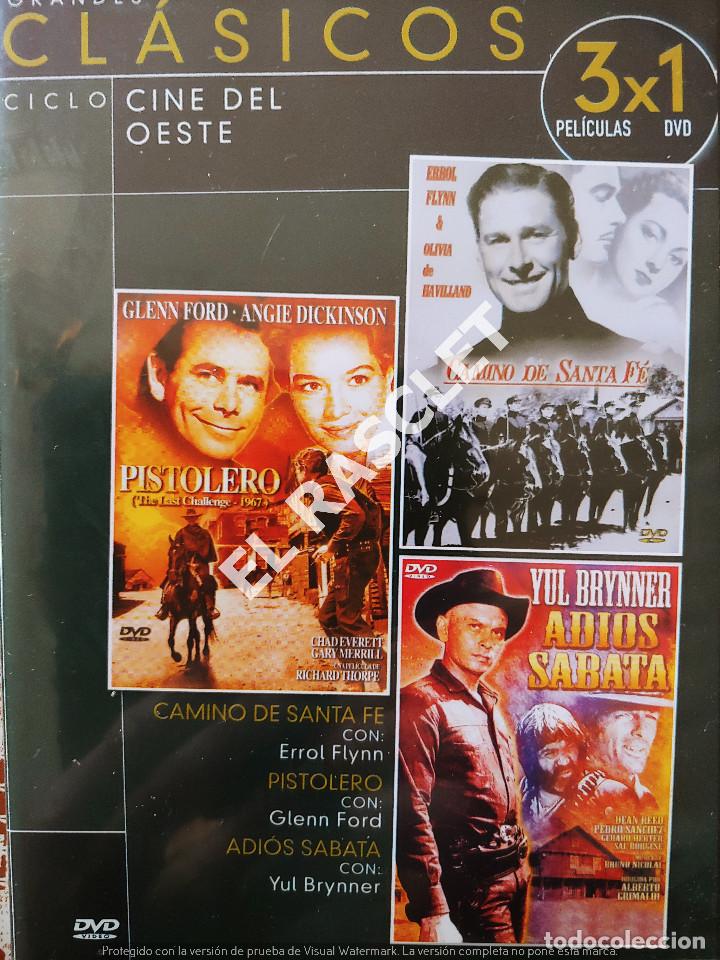 Cinema: CINE PELICULA EN DVD -CINE DEL OESTE 3 X 1 -PISTOLERO-CAMINO DE SANTA F&Eacute;-ADIOS SABATA