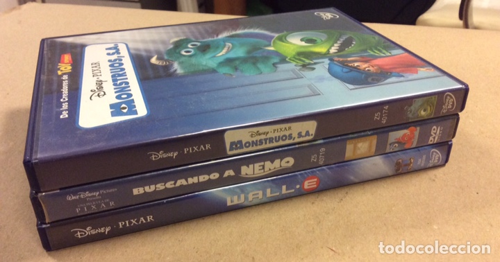 Cinema: LOTE 3 DVDS PEL&Iacute;CULAS DISNEY PIXAR. MONSTRUOS S.A., BUSCANDO A NEMO Y WALL-E.