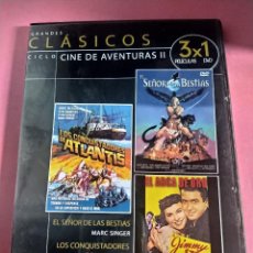 Cinema: LOS CONQUISTADORES DE ATLANTIS - EL SEÑOR DE LAS BESTIAS - EL ARCA DE ORO - DVD SLIM. Lote 358314365