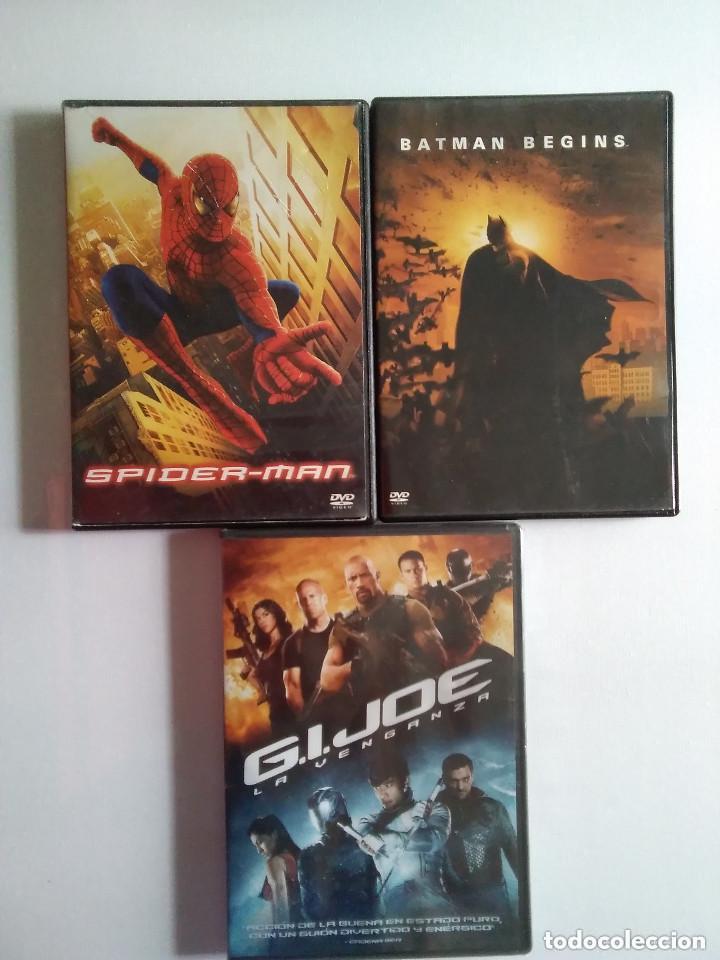 Cine: LOTE 3 DVD G.I.JOE, LA VENGANZA-SPIDERMAN (2 DVD)- BATMAN BEGINS