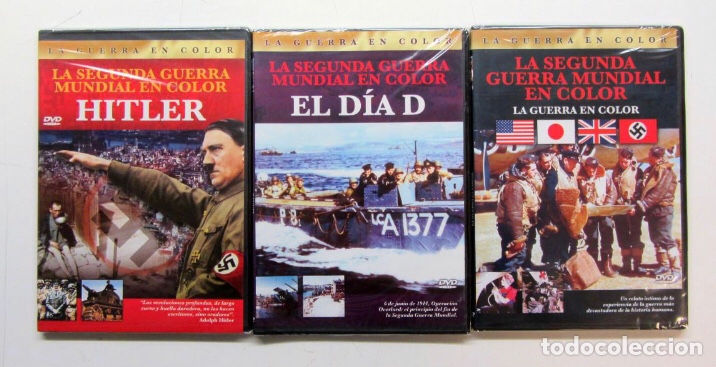 Cinema: La guerra en color. Hitler, El d&iacute;a D, La segunda guerra mundial. 3 dvds precintados