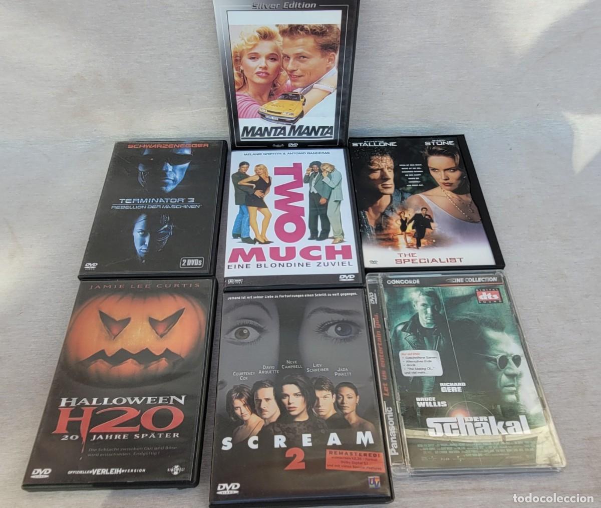 Cine: Siete DVD con buenas pel&iacute;culas, en ingl&eacute;s o alem&aacute;n, Terminator 3, Scream 2, The Specialist,etc