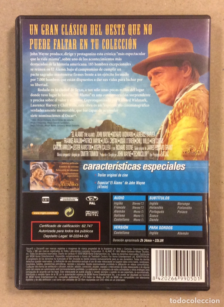 Cine: DVD. EL &Aacute;LAMO (JOHN WAYNE). - Foto 2