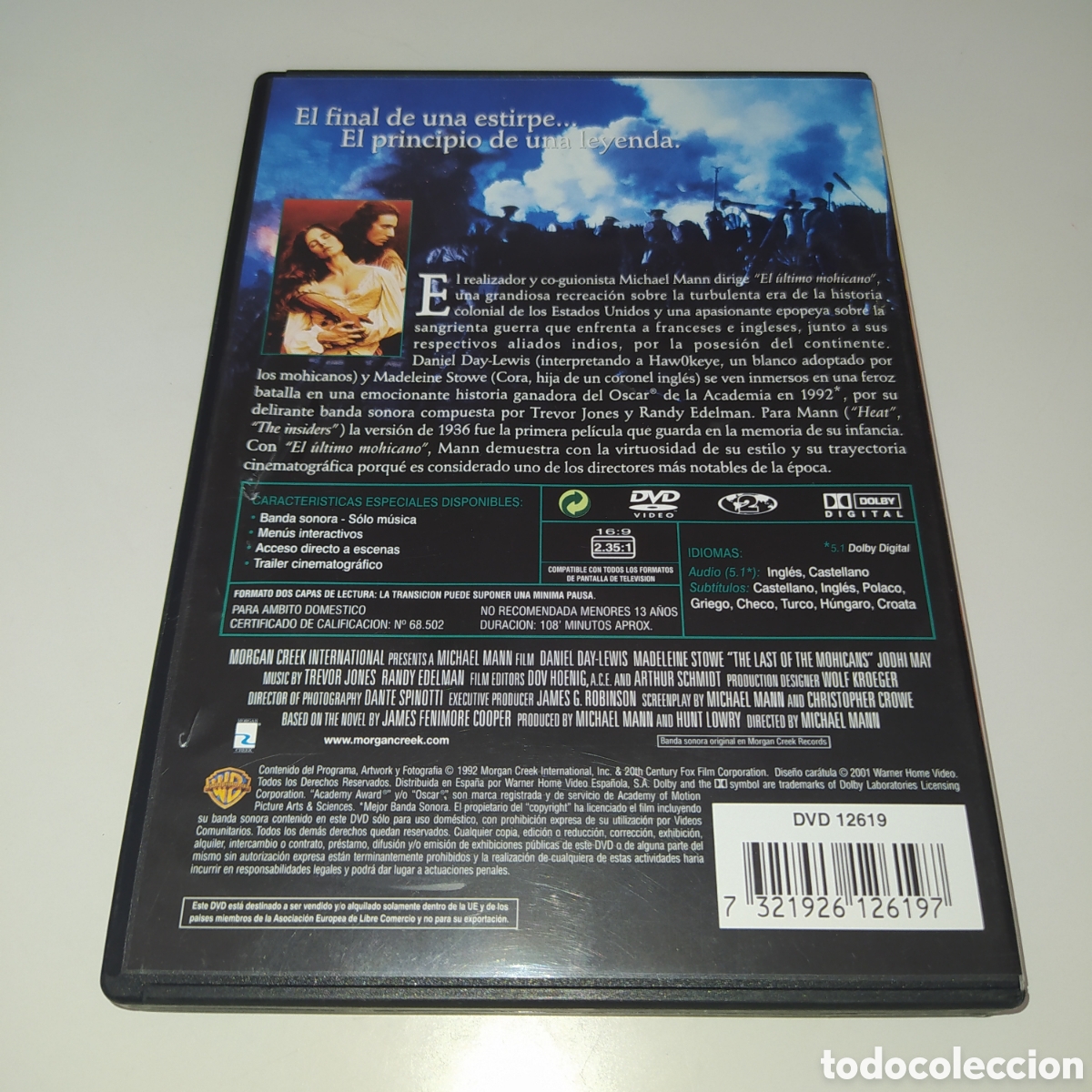 Cine: DVD El &uacute;ltimo Mohicano - Foto 2