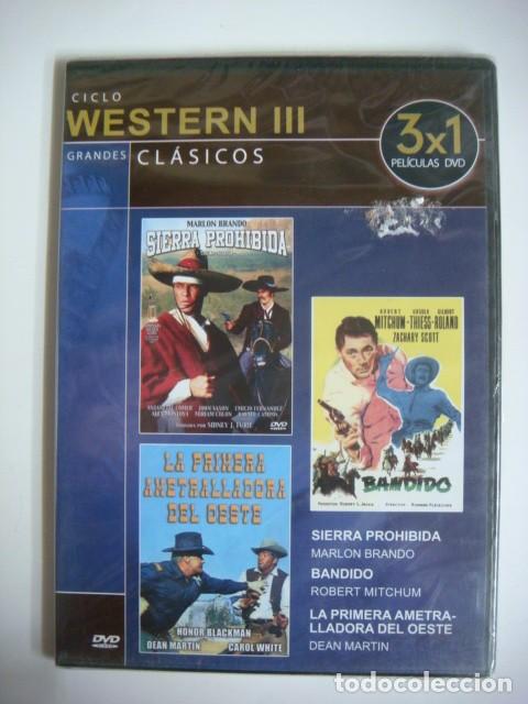 Cine: D.V.D 3X1 SIERRA PROHIBIDA-BANDIDO-LA 1&ordf; AMETRALLADORA DEL OESTE